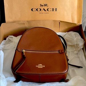 Coach brown leather backpack